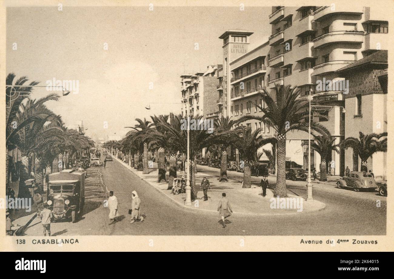 Casca, Marokko - Avenue of the 4. Zouaves. Stockfoto