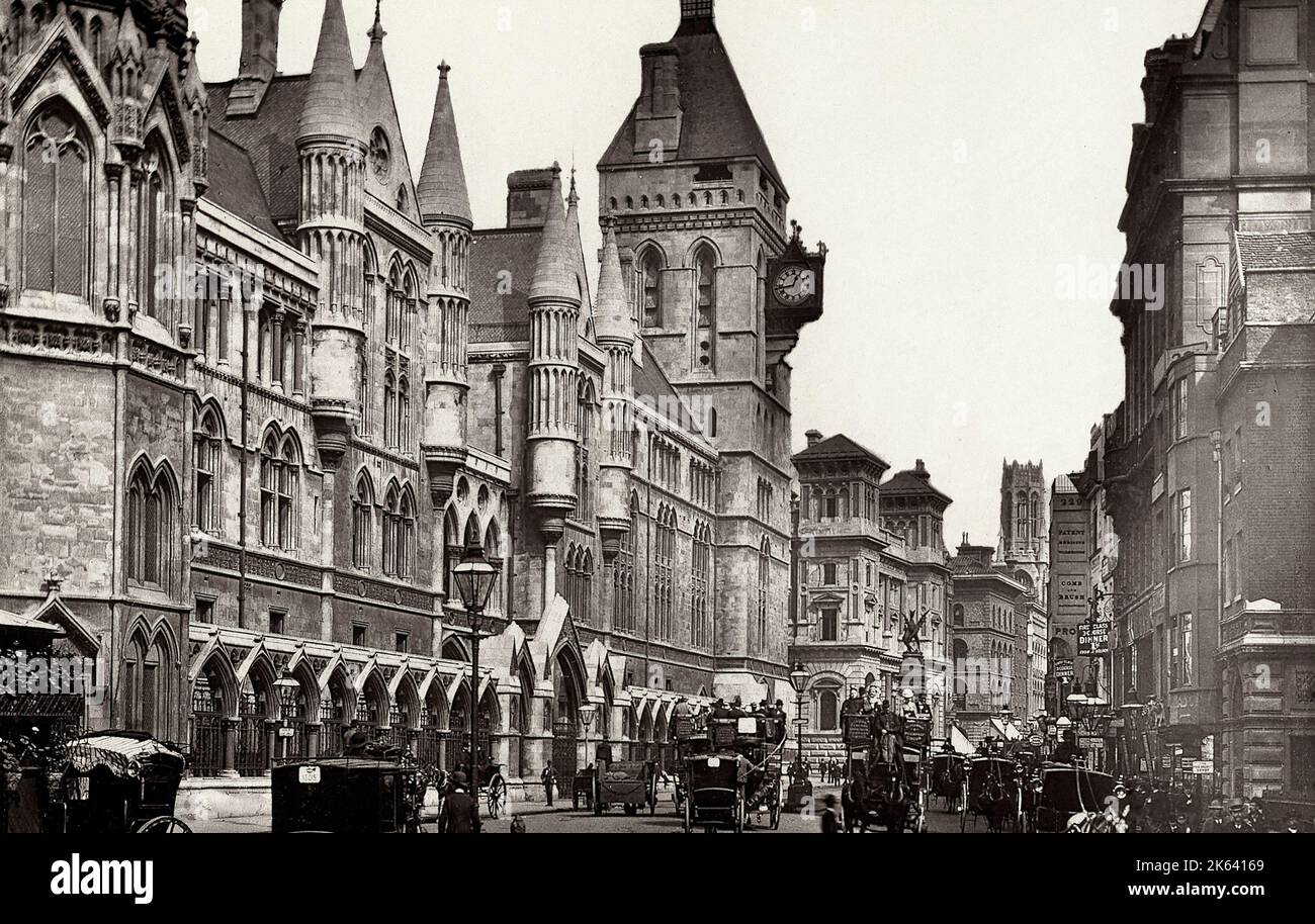 Vintage Foto aus dem 19.. Jahrhundert: New Law Courts, London Stockfoto