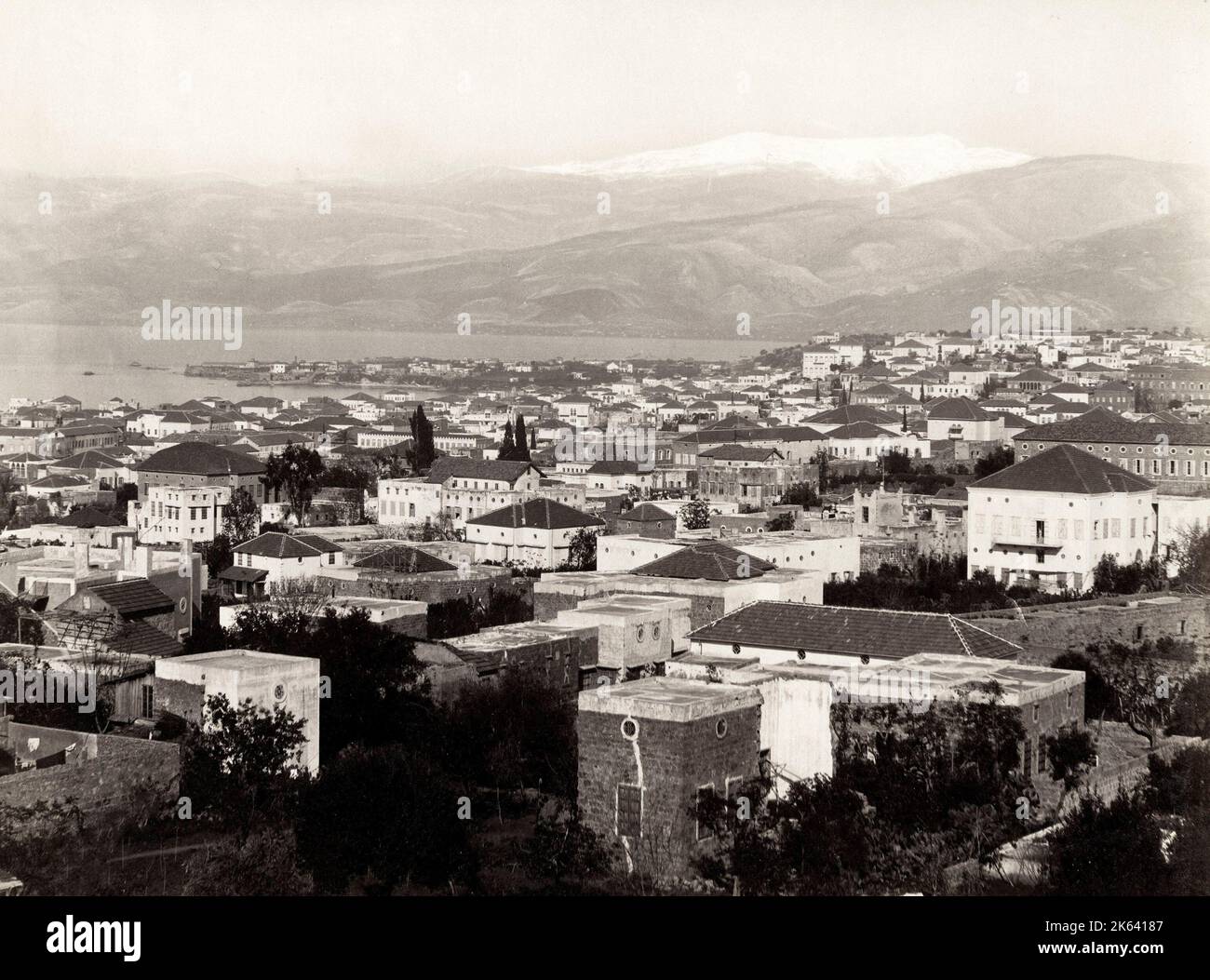 Vintage 19. Jahrhundert Foto: Allgemeine Ansicht der Stadt Beirut, Libanon Stockfoto
