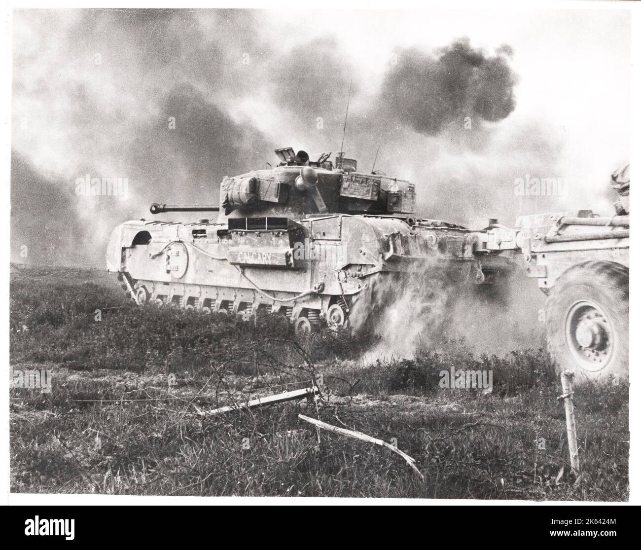 Vintage-Foto Zweiten Weltkrieg - British Churchill Tank, Italienischer Feldzug, Überquerung des Senio River. Stockfoto