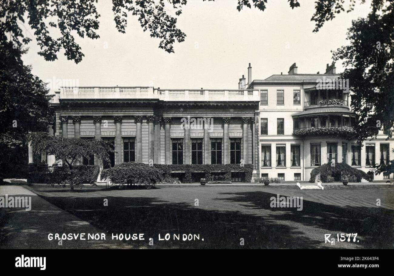 Grosvenor House, London. Eines der größten Stadthäuser in London, Heimat der Familie Grosvenor (besser bekannt als die Herzöge von Westminster) seit mehr als einem Jahrhundert. Stockfoto