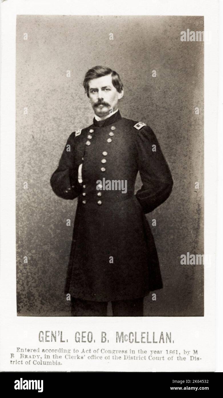 Vintage 19. Jahrhundert Foto: George Brinton McClellan war ein amerikanischer Soldat, Bauingenieur, Eisenbahn-Executive und Politiker, der als 24. Gouverneur von New Jersey diente. Stockfoto