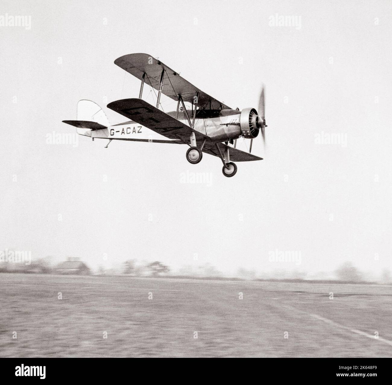 Houston-Weston Zweisitzer Doppeldecker, im Flug, 1933 Stockfoto