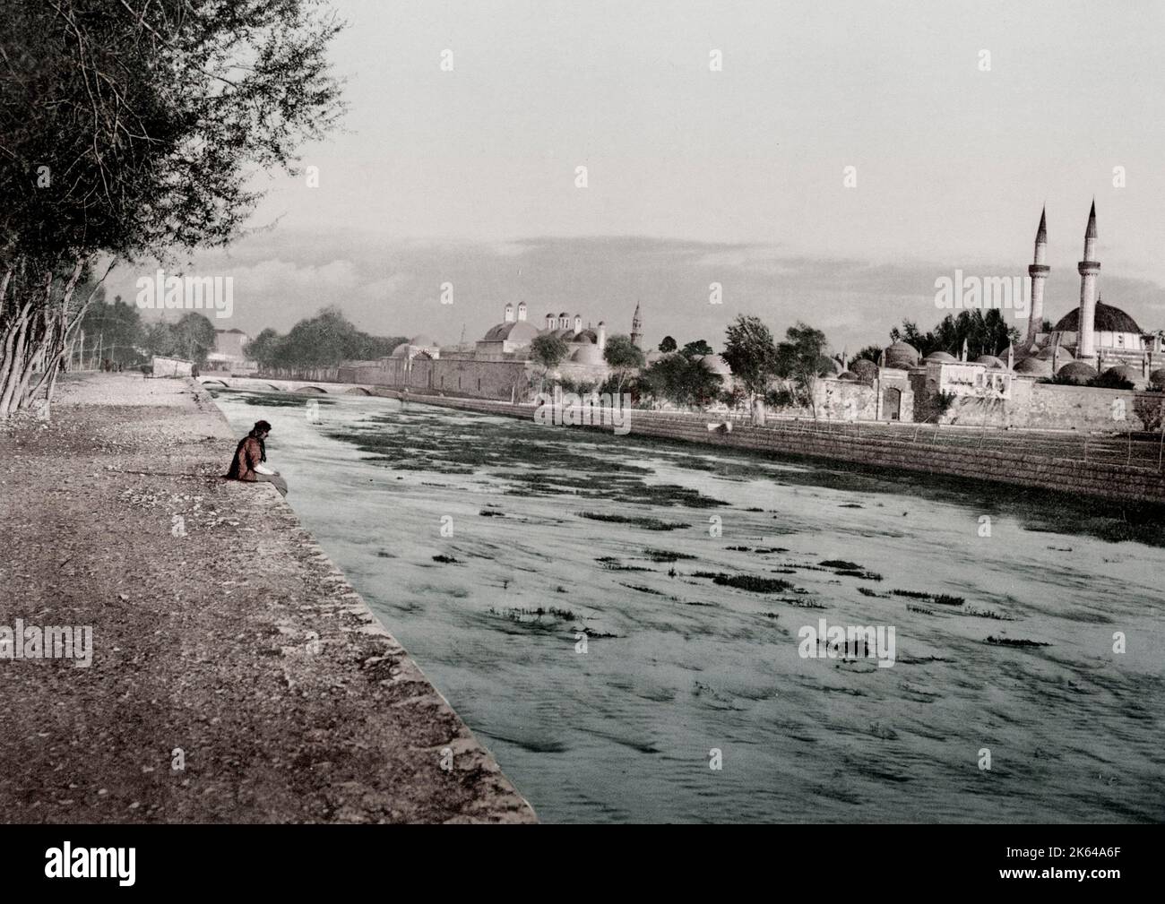 Barada Fluss, Stadt Damaskus Syrien Stockfoto