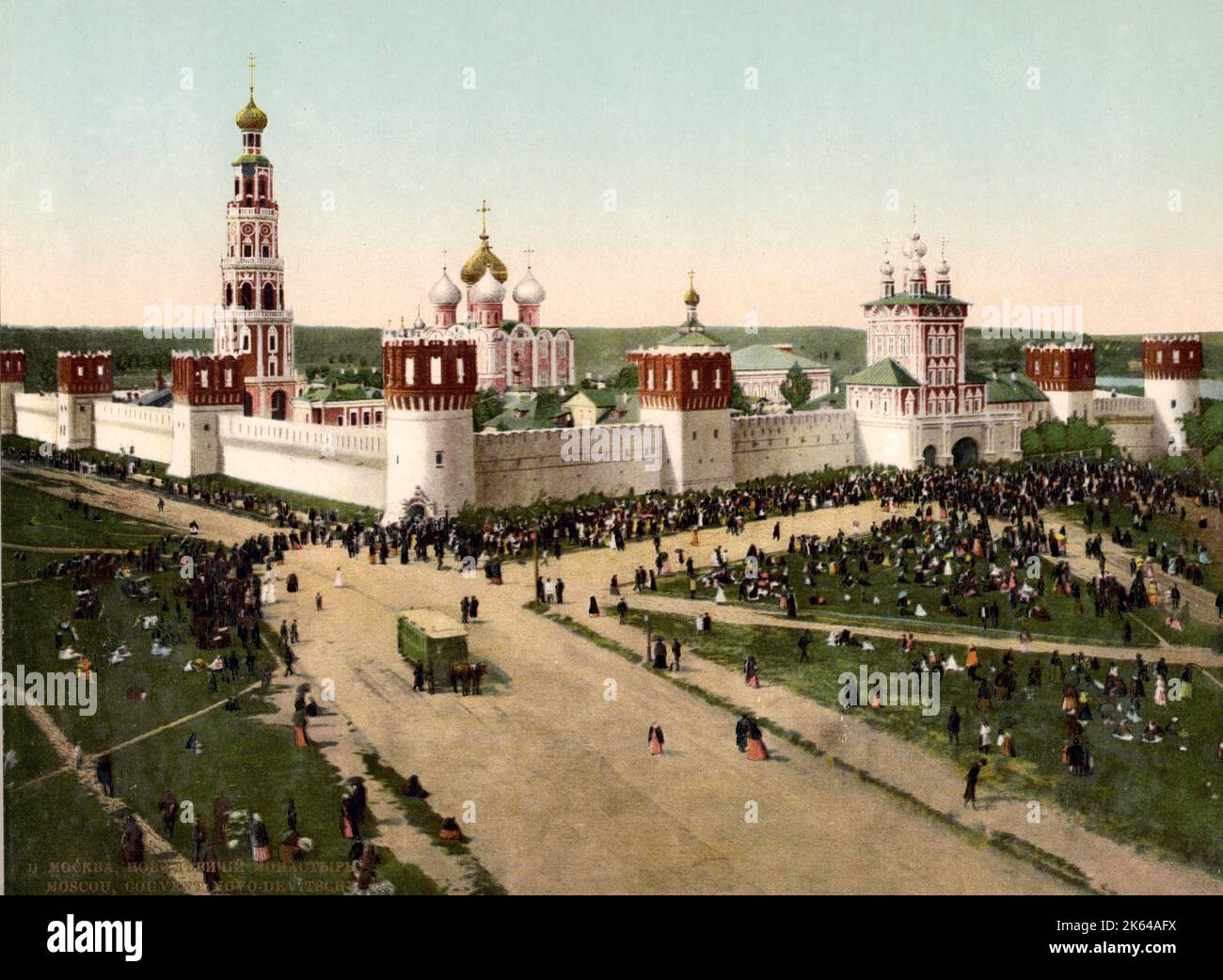 Ende des 19th. Jahrhunderts Vintage-Foto: Nowodewitschy-Kloster Neujungfrauen-Kloster Moskau, Russland Stockfoto