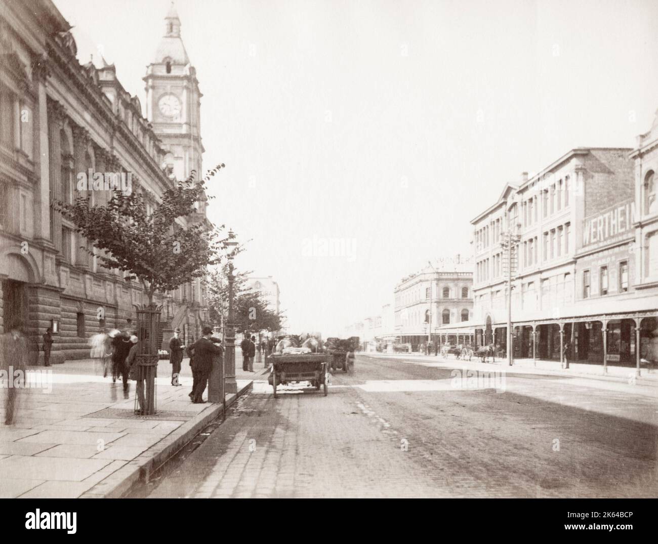 Vintage 19. Jahrhundert Foto: Blick in die Innenstadt, vermutlich Melbourne, Australien, Bild um 1890 Stockfoto