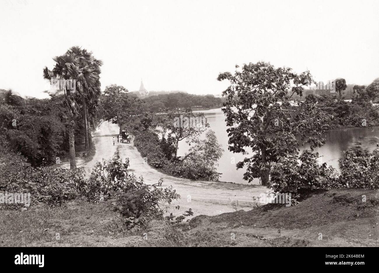 Vintage 19. Jahrhundert Foto: Ansicht von Rangun Burma, Yanyon, Myanmar. Stockfoto