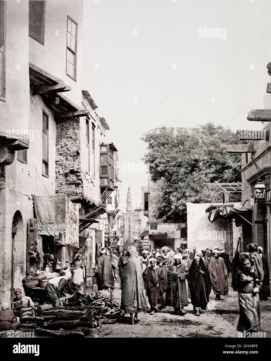Vintage 19. Jahrhundert Foto: Beerdigung prcession, Kairo, Ägypten. Stockfoto