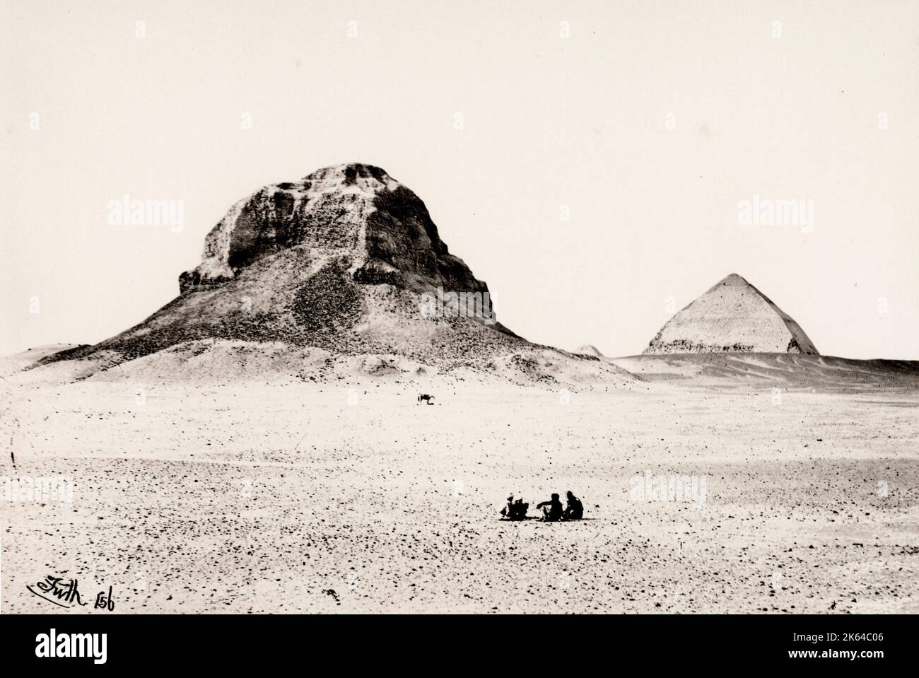 Vintage Foto des 19. Jahrhunderts, Francis Frith, Ägypten, 1857: Dahshur Dashoor Pyramiden. Stockfoto
