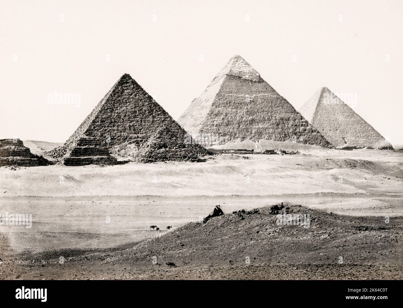 Vintage Foto des 19. Jahrhunderts, Francis Frith, Ägypten, 1857: Pyramiden von Gizeh. Stockfoto