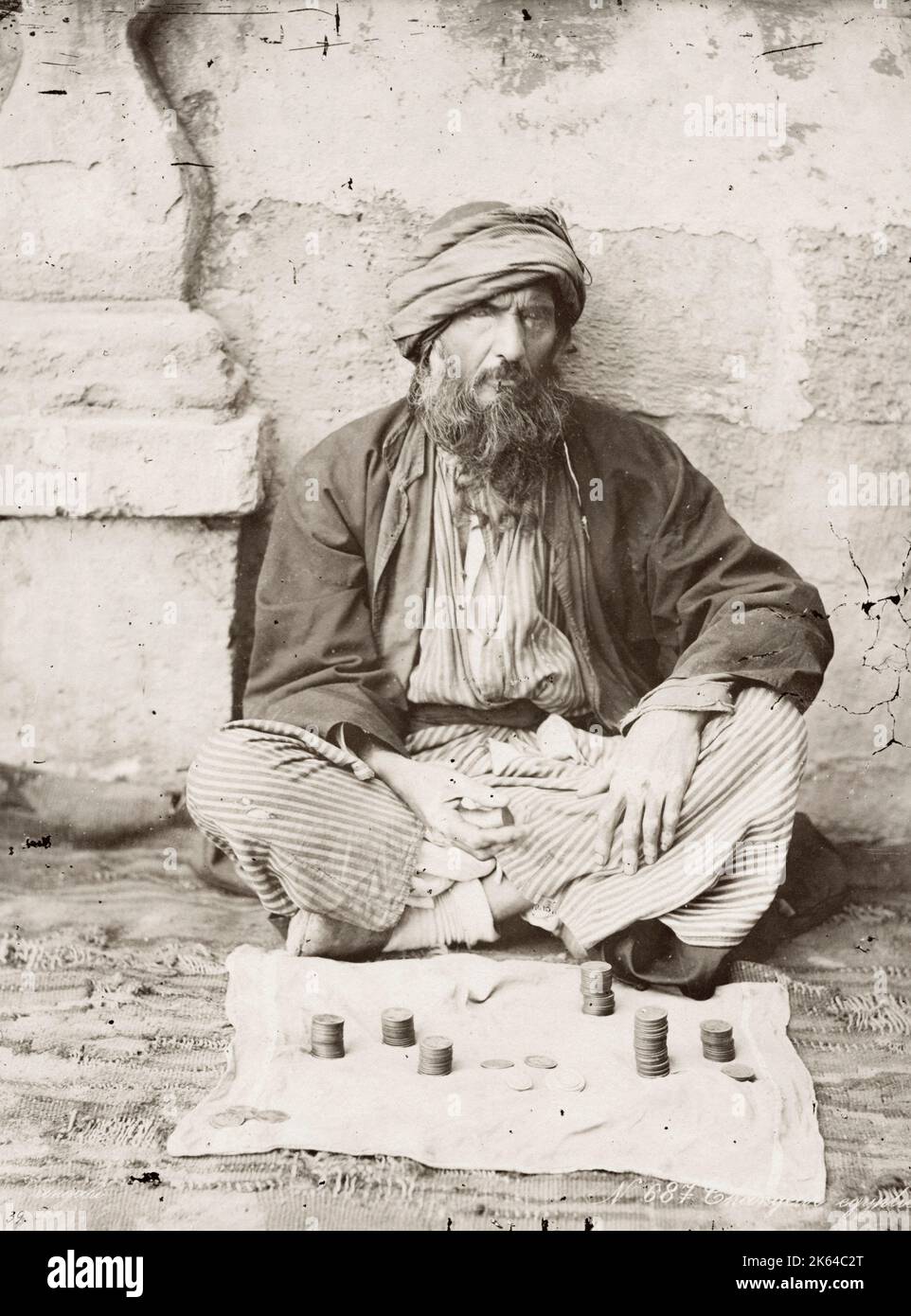 Vintage 19. Jahrhundert Foto: Ägyptische Geldwechsler, Ägypten, c. 1890 Stockfoto