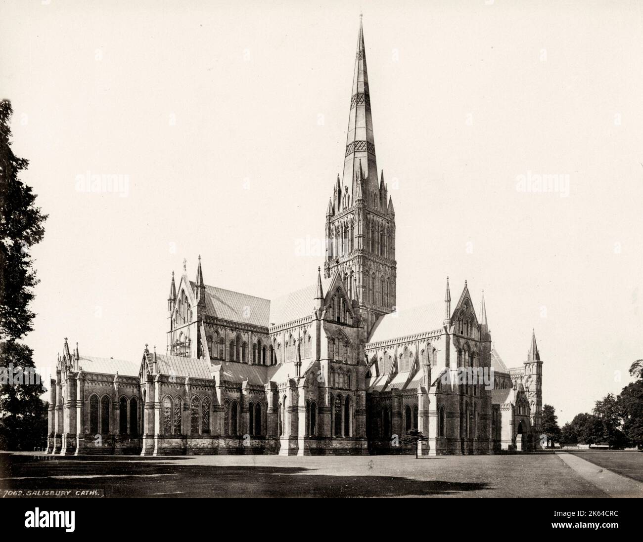 19. Jahrhundert Vintage-Foto, England Religion, Kirche: Salisbury Cathedral Stockfoto