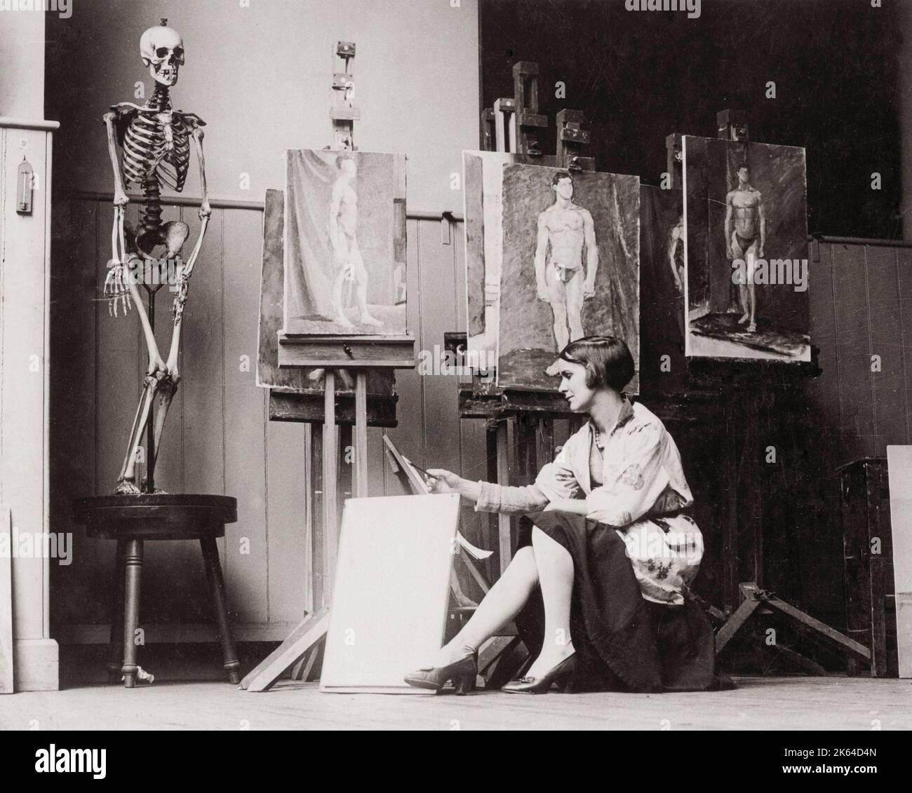 Kunststudent an der Royal Academy, London, 1930 Stockfoto