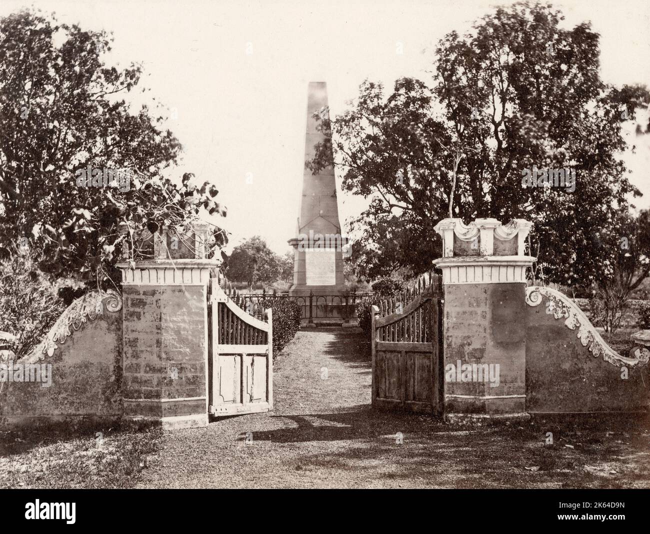 Jahrgang 19th Jahrhundert Foto: Sir Henry Havelock Denkmal, Lucknow, Indien. Stockfoto