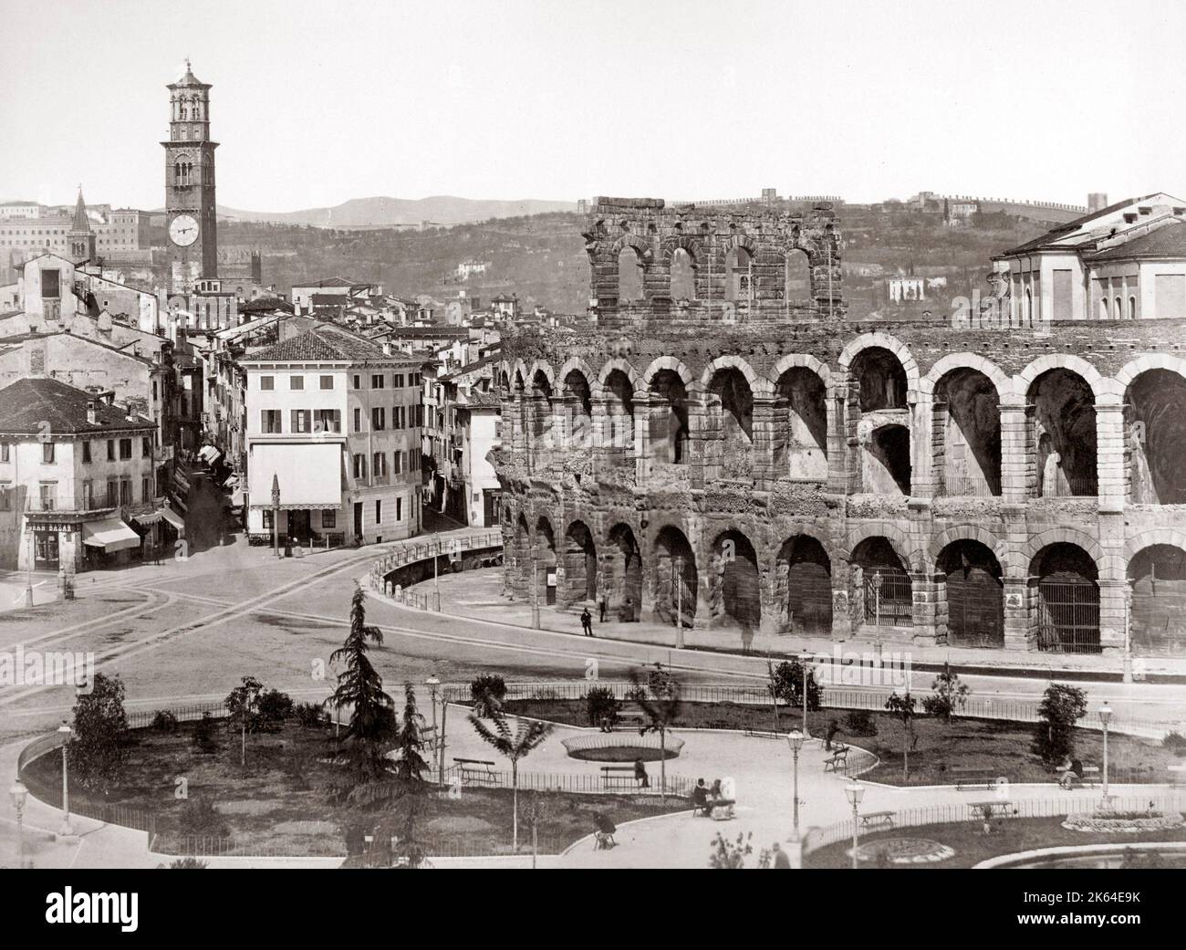 C 1880 s Italien - die Arena in Verona Stockfoto