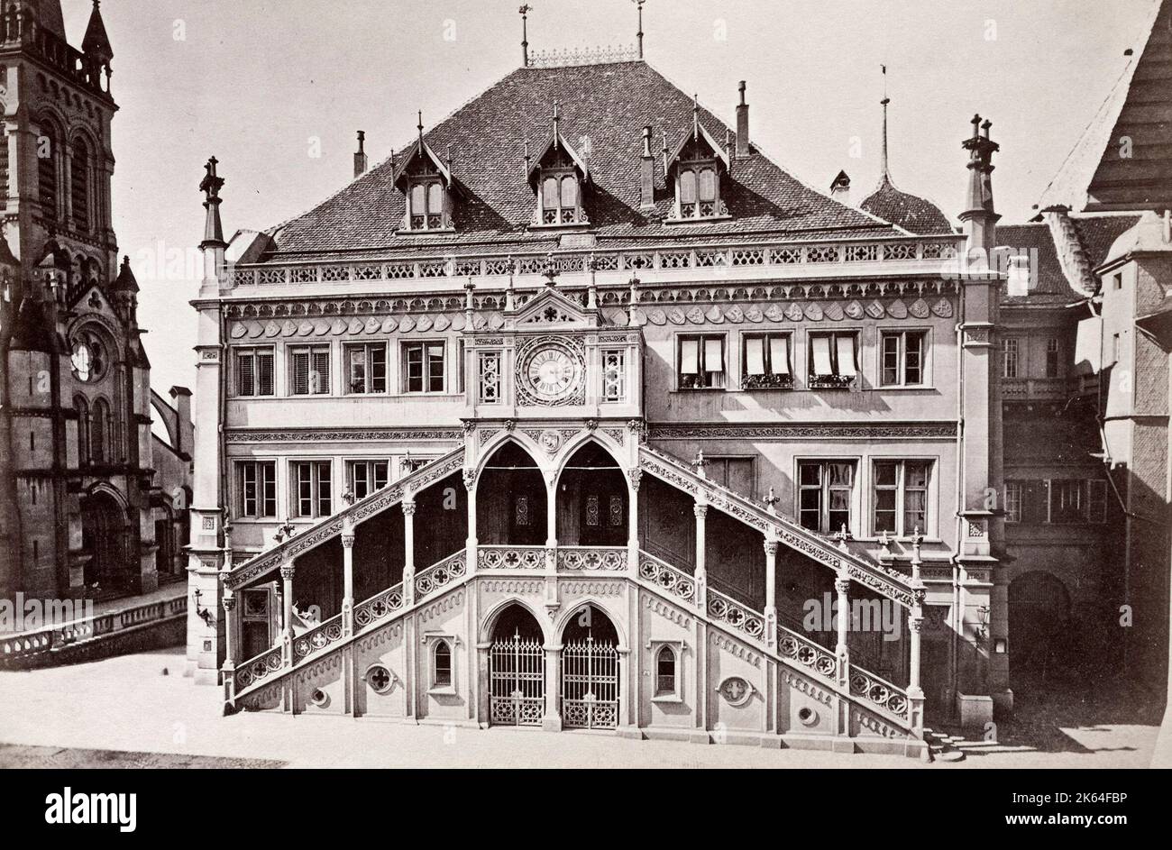 Foto des späten 19. Jahrhunderts - Hotel de Ville, Rathaus, Bern, Schweiz Stockfoto