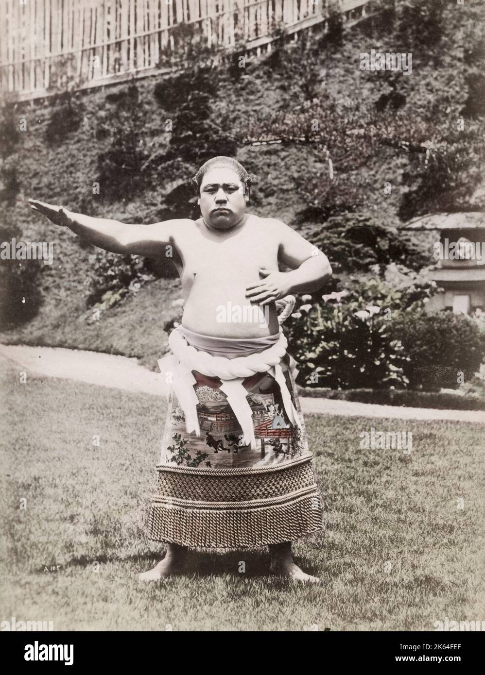 Vintage-Foto des 19. Jahrhunderts: Japanischer Sumo-Wrestler. Stockfoto