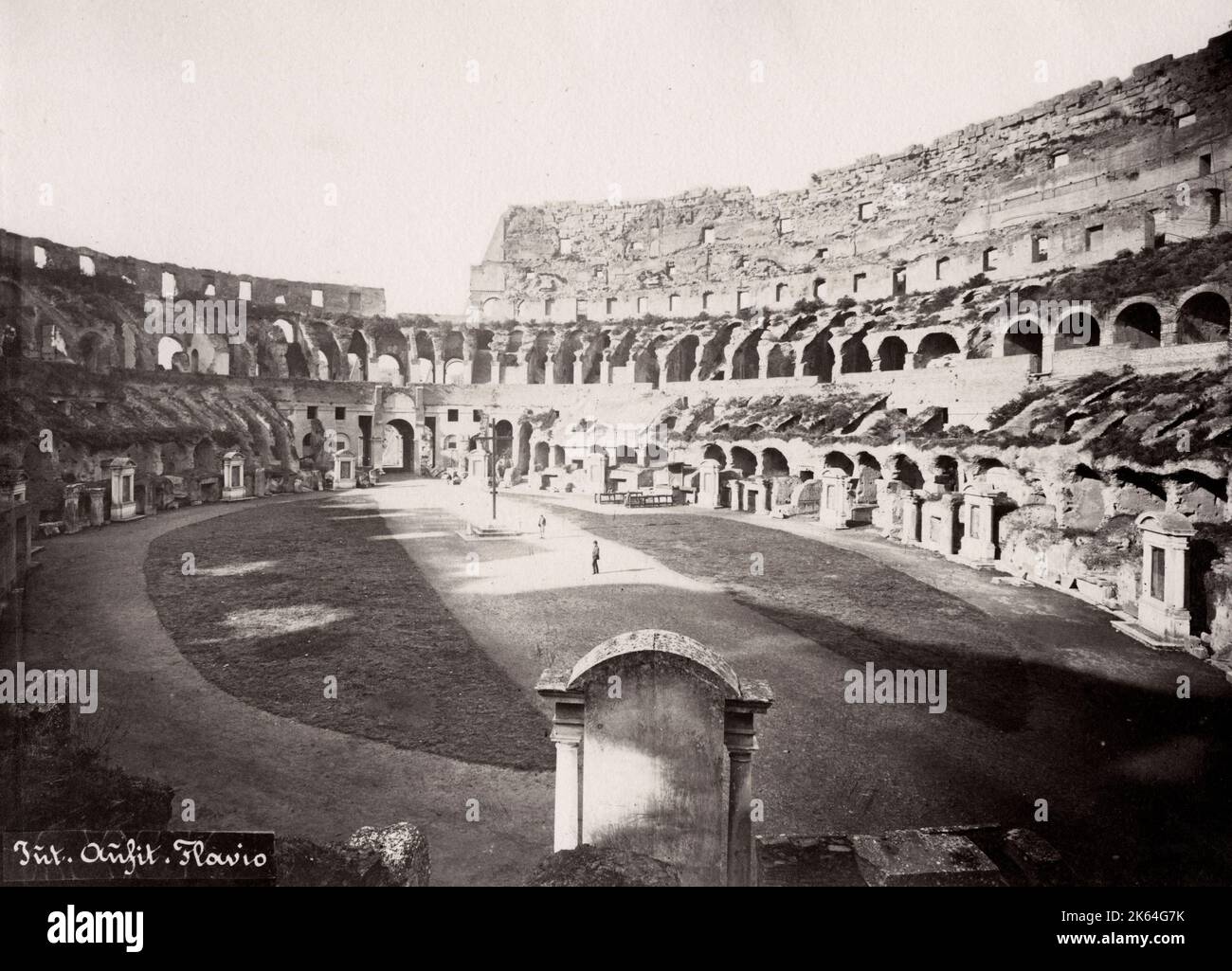 Vintage Ende 19th Jahrhundert Foto: Innenraum des Flavian Amphitheater, Kolosseum, Rom. Stockfoto