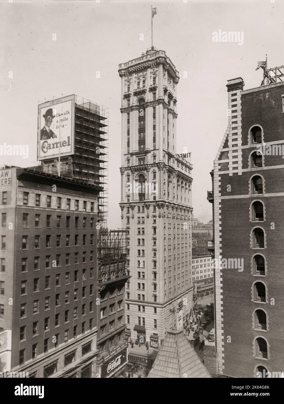 Vintage Anfang 20th Jahrhundert Pressefoto: New York Times Gebäude, Manhattan, New York, c.1920 's Stockfoto
