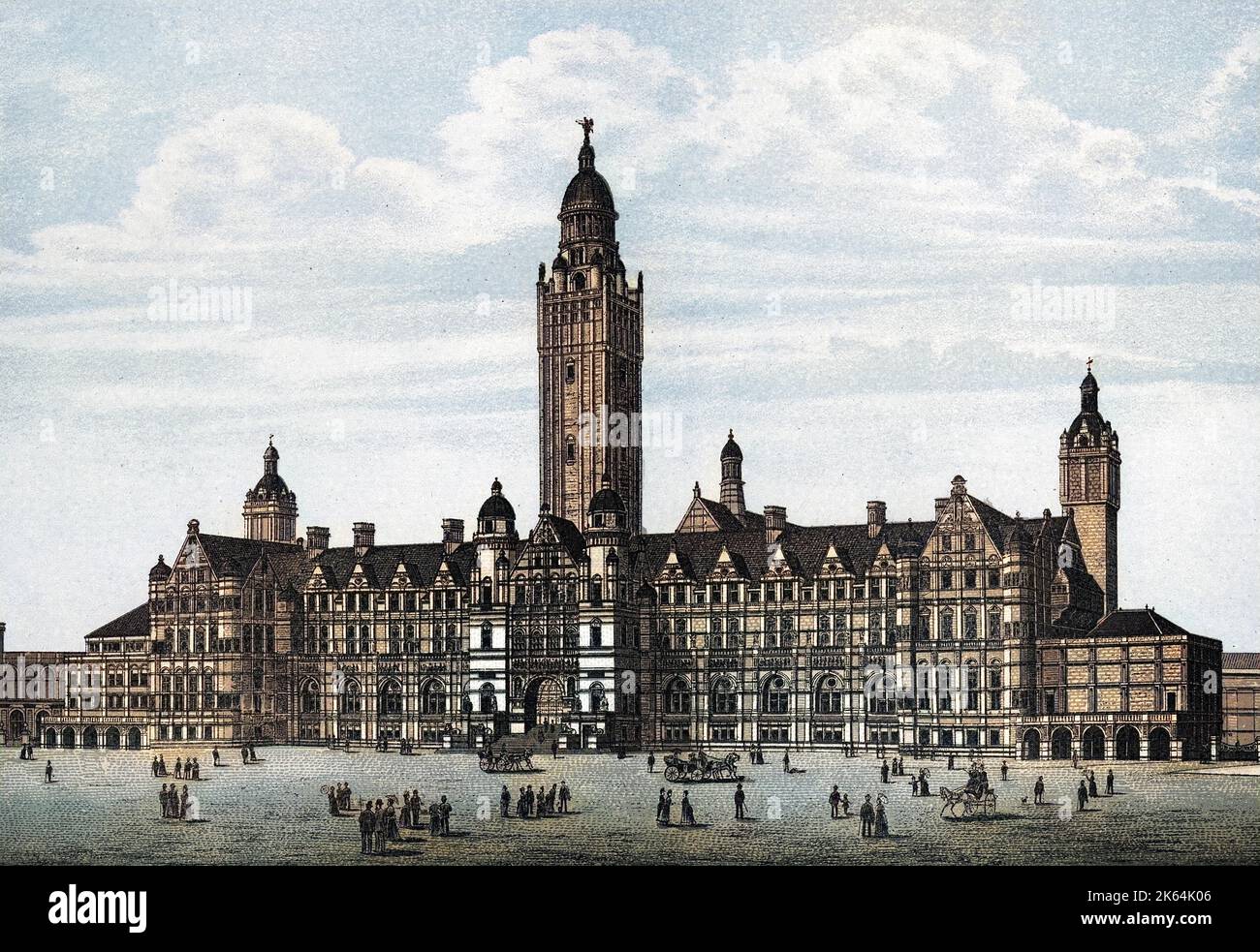 Außenansicht eines Designs von T. E. Colcutt für das Imperial Institute, South Kensington, London. Stockfoto