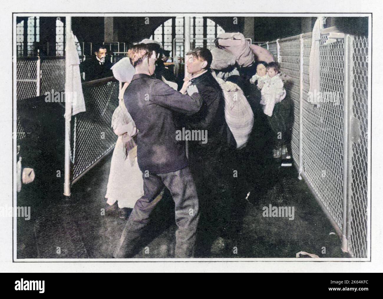Ein abgelehnter Einwanderer auf Ellis Island, New York Stockfoto
