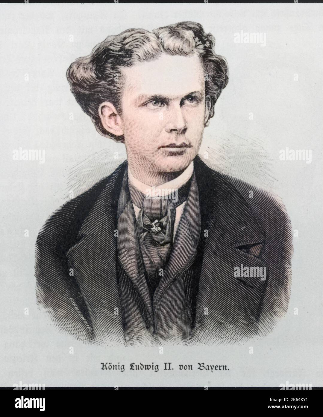 KÖNIG LUDWIG II. VON BAYERN als junger Mann - er regierte von März 1864 bis Juni 1886 Datum: 1845 - 1886 Stockfoto