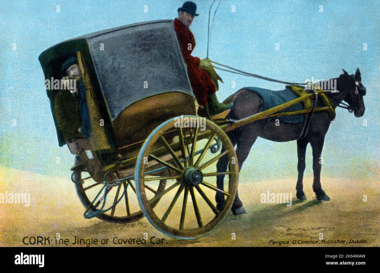 Cork, Irland - das „Jingle“ oder Covered Car - wurde 1919 als „völlig eigenartig für Cork“ beschrieben. Stockfoto