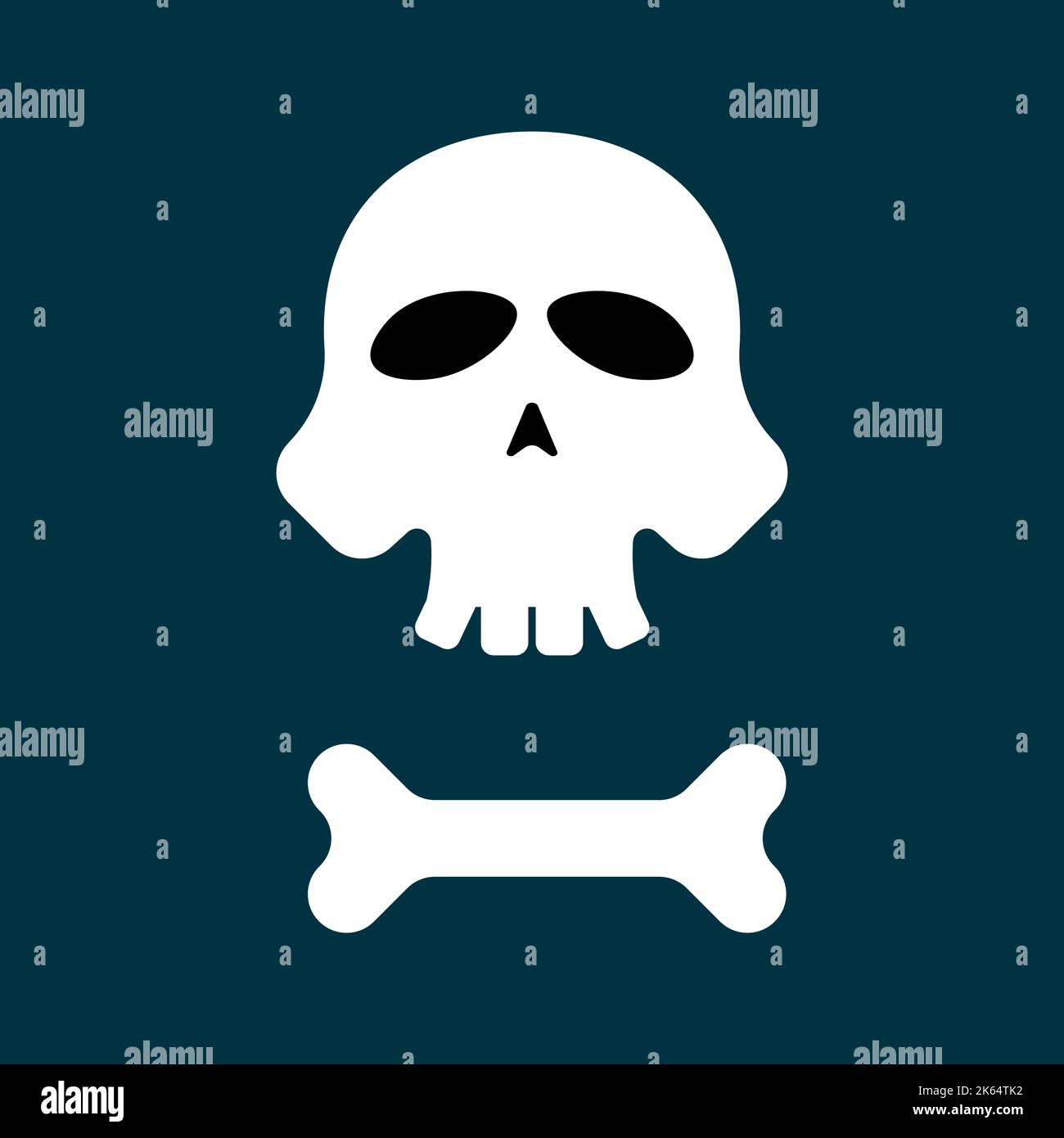 Schädel und Knochen Symbol flache Design - Vektor-Illustration Stock Vektor