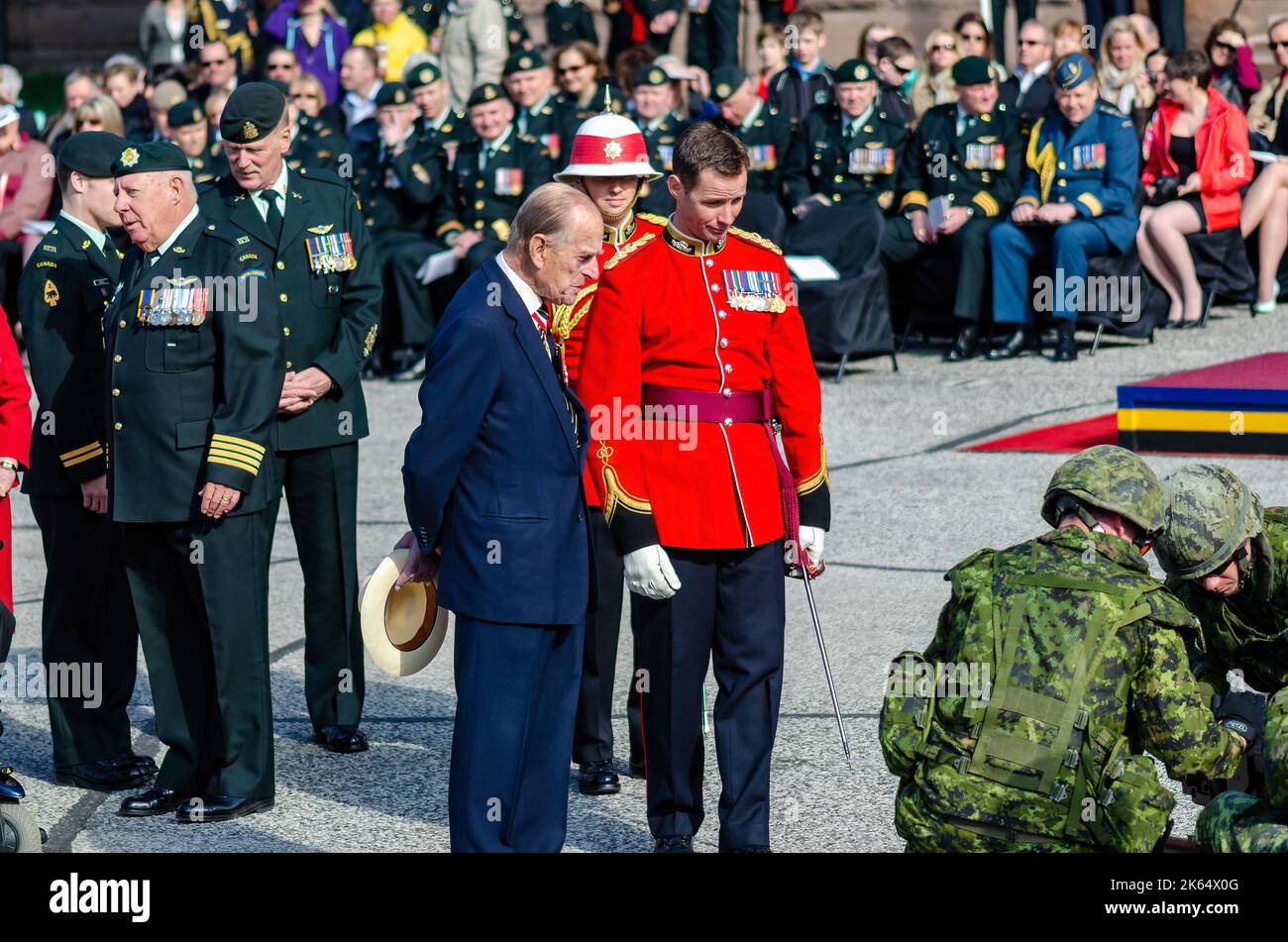 Der Herzog von Edinburg oder Prinz Philip in Toronto, Kanada, 27. April 2013. Zur Feier des 200. Jahrestags der Schlacht von york Stockfoto