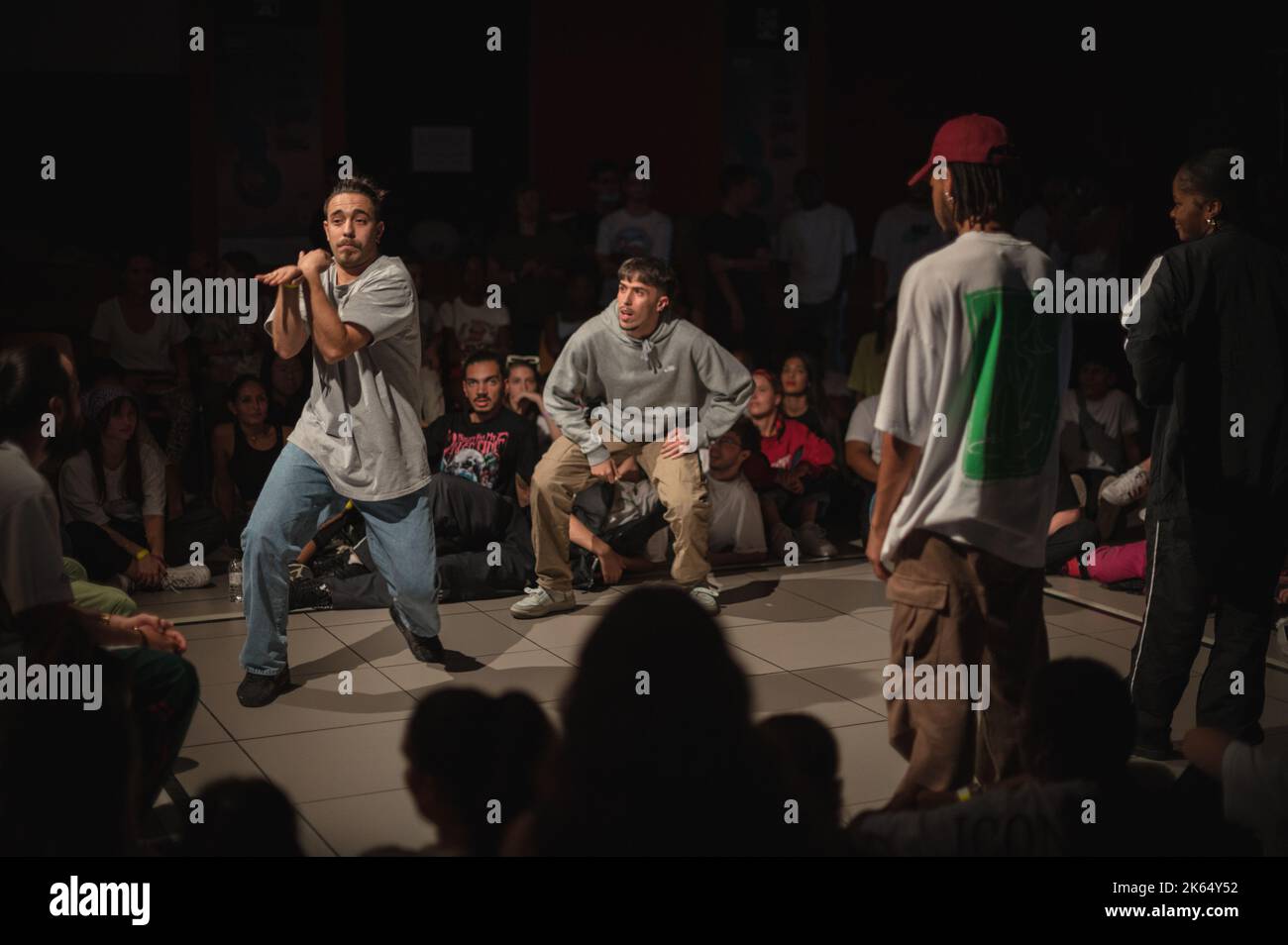 MAF Battle, Urban und Street Dance Event organisiert von Mafiia Crew während El Pilar Fiestas in Zaragoza, Spanien Stockfoto