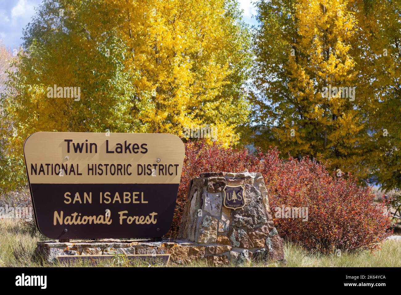 Twin Lakes, Colorado Historisches Dorf im San Isabel National Forest am Fuße des Mt. Ebert. Stockfoto