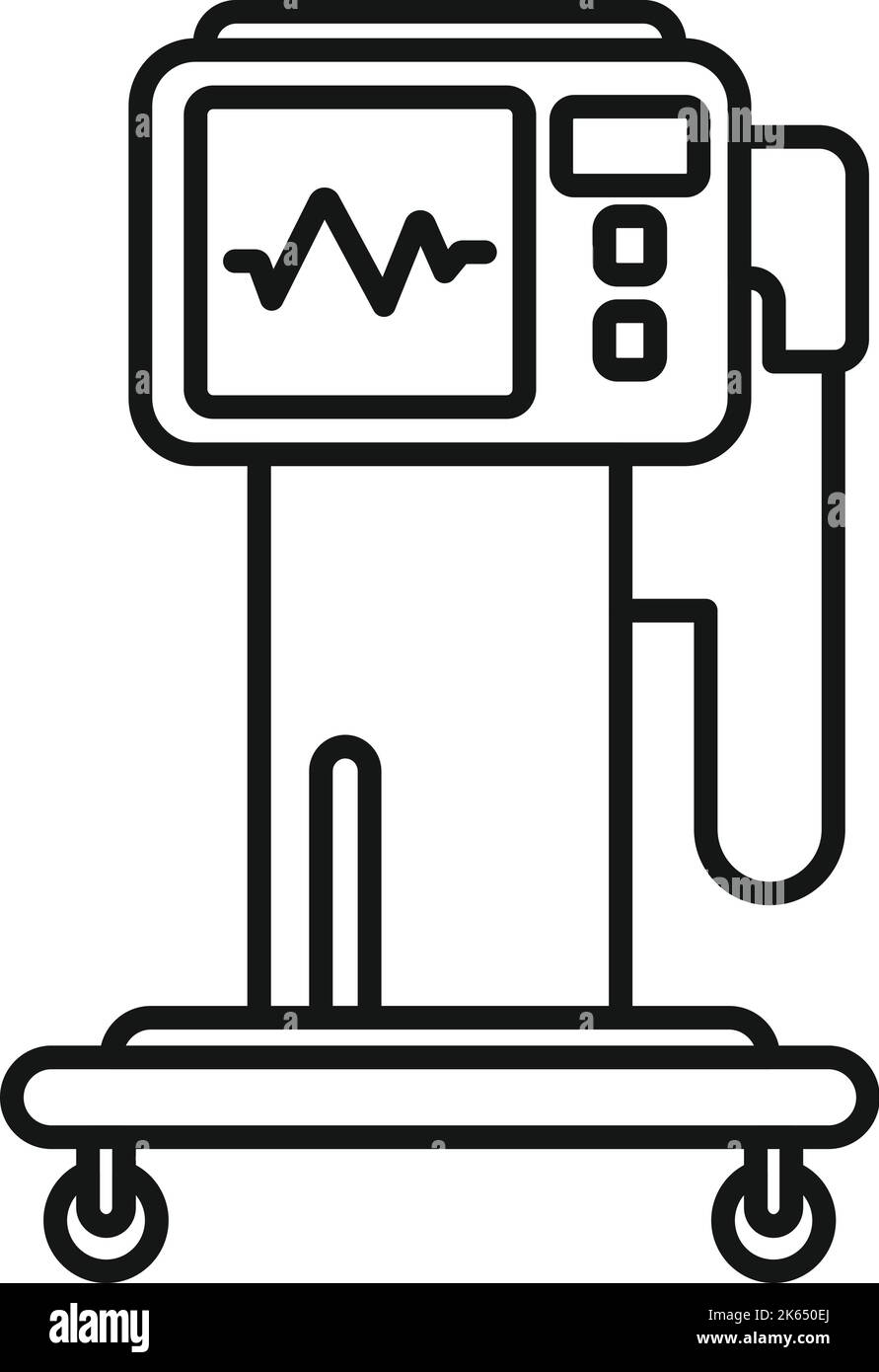 Symboldarstellung für medizinische Geräte. Atemsauerstoff. Pflegegerät Stock Vektor