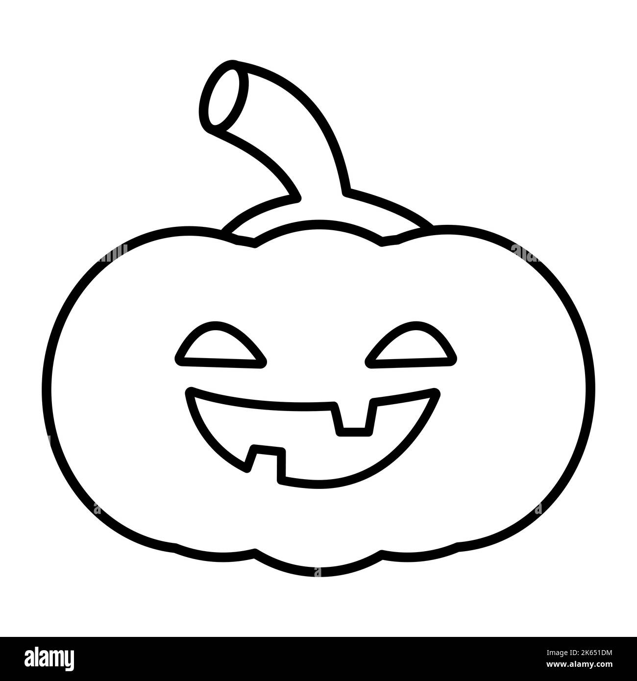 Cartoon-Illustration Umriss eines glücklichen Kürbis. Vektor-Illustration für Halloween. Stock Vektor