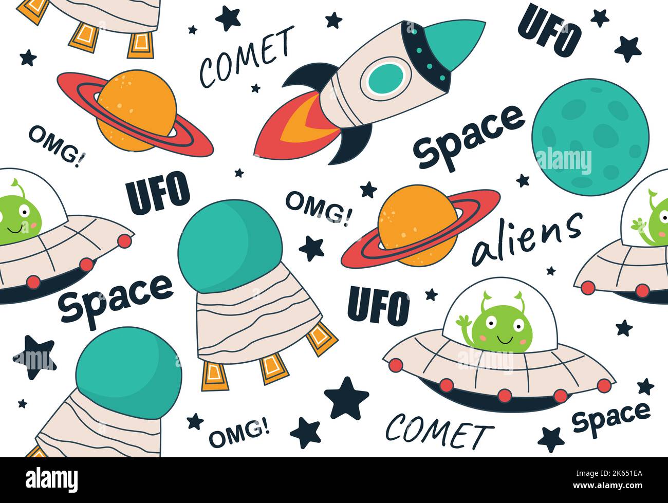 Nahtloses Aliens-Muster Stock Vektor