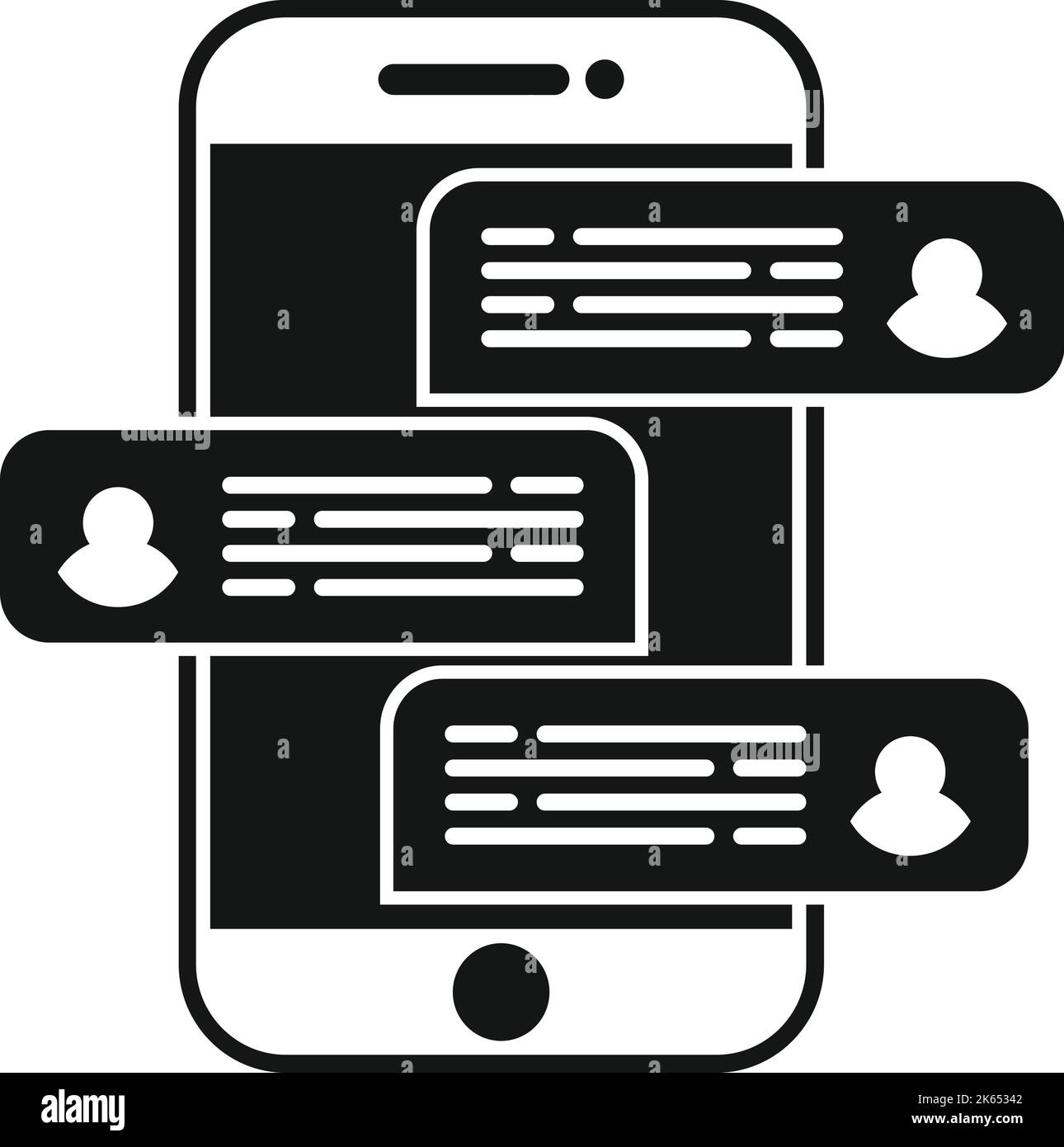 Smartphone-Forum-Symbol einfacher Vektor. Online-Chat. Mediengruppe Stock Vektor