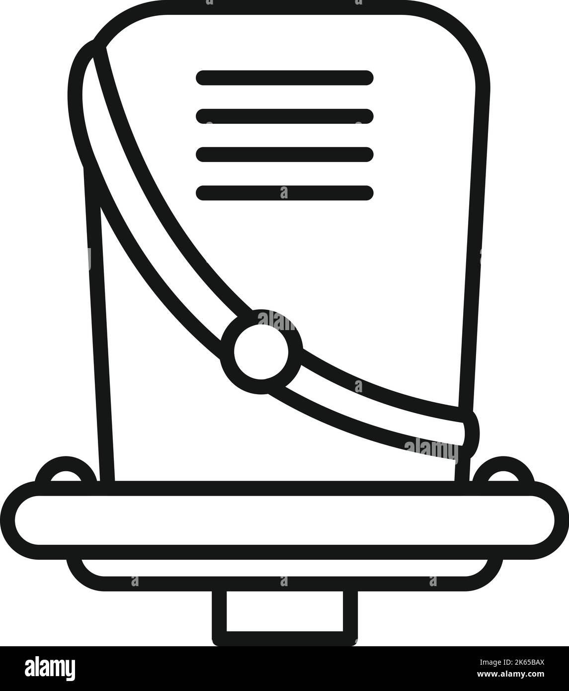 Vektor der Symbolumrisse des Fahrradsitzes. Kinderfahrrad. Familienkind Stock Vektor