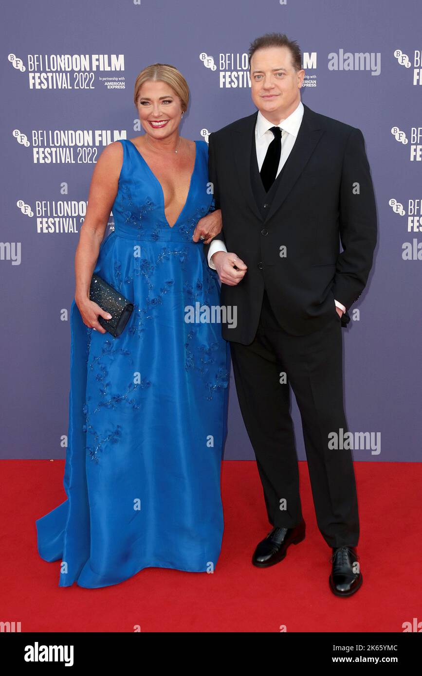 Oct 11, 2022 - London, England, UK - Brendan Fraser und Jeanne Moore nehmen an der 66. BFI London Film Festival Patron's Gala - The Whale UK Premiere Teil Stockfoto