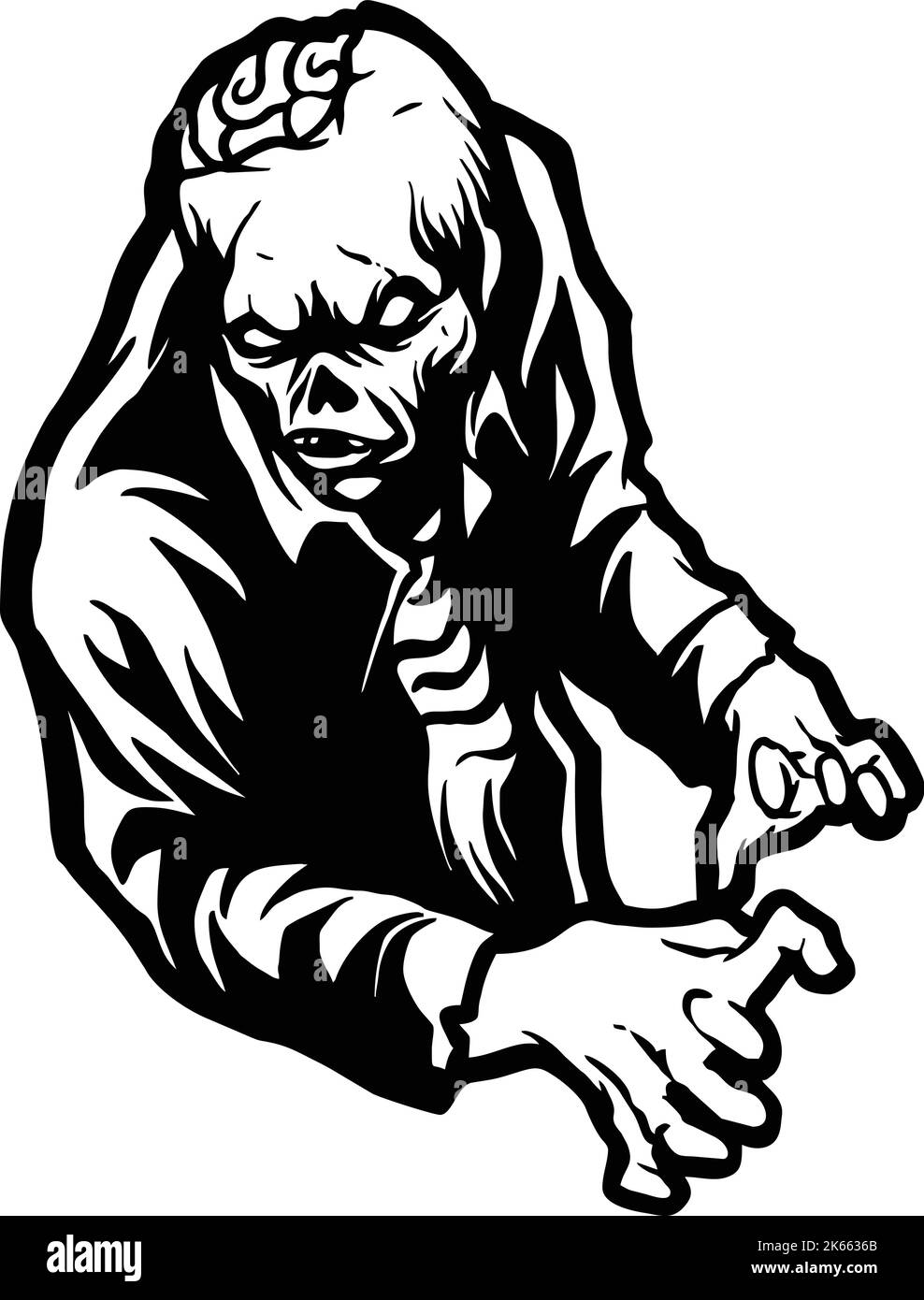 Halloween Zombie fiktive Figur Silhouette Vektor Illustrationen für Ihre Arbeit Logo, Maskottchen Merchandise T-Shirt, Aufkleber und Label-Designs Stock Vektor