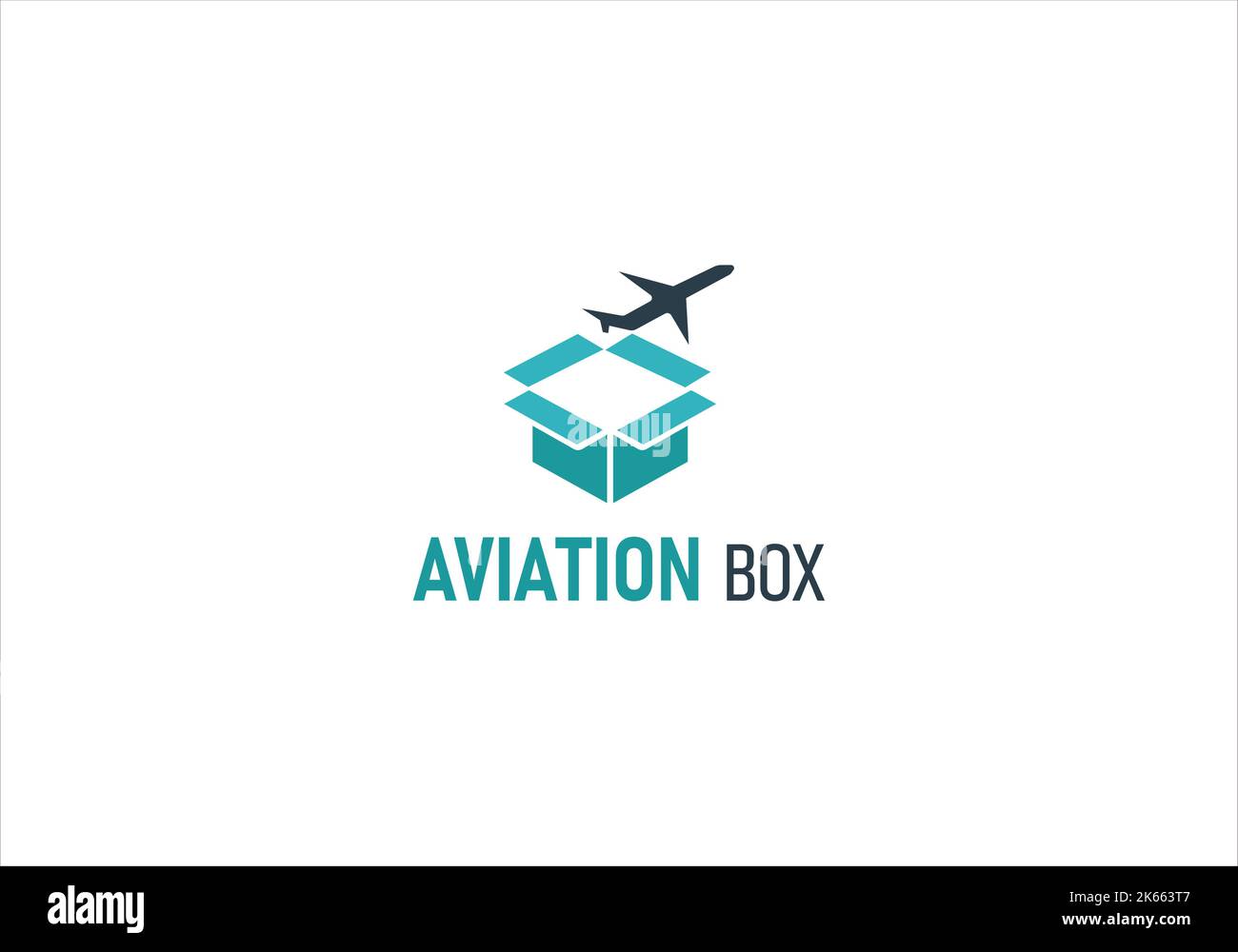 Box mit Vektorlogo zur Flugzeugdarstellung Stock Vektor