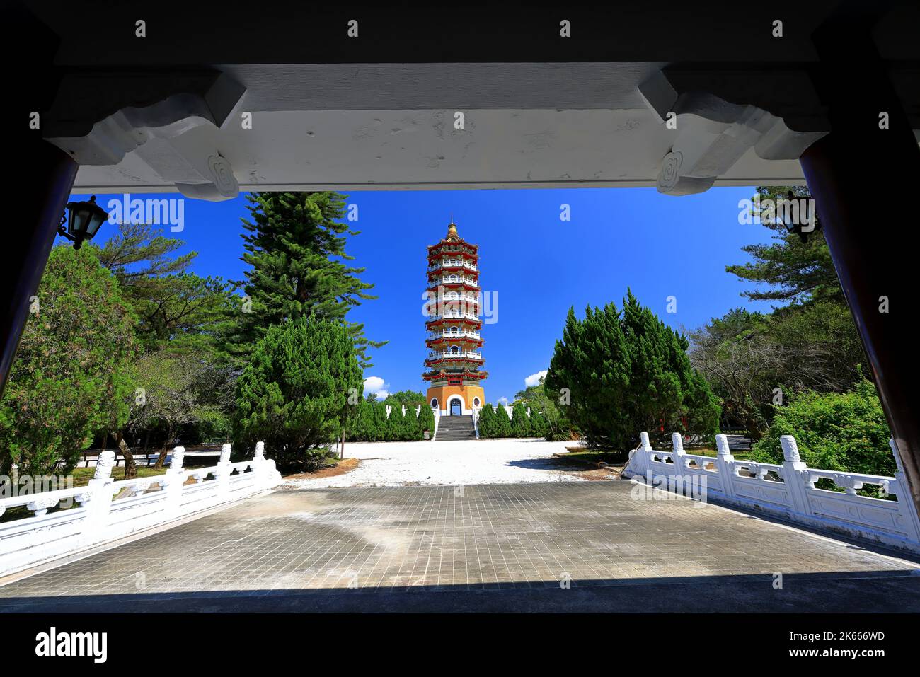 Ci en Pagoda im Sun Moon Lake National Scenic Area, Yuchi Township, Nantou County, Taiwan Stockfoto