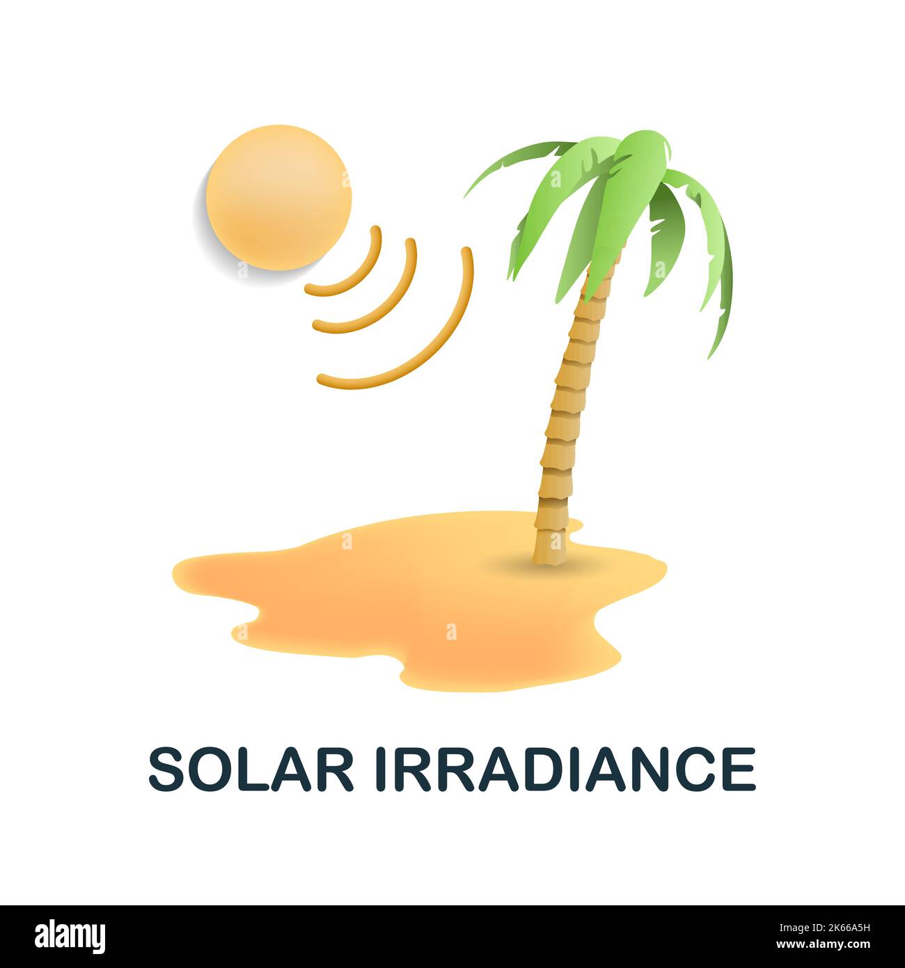 Symbol für Sonneneinstrahlung. 3D Illustration aus der Sammlung Klimawandel. Creative Solar Irradiance 3D Symbol für Web-Design, Vorlagen, Infografiken und Stock Vektor
