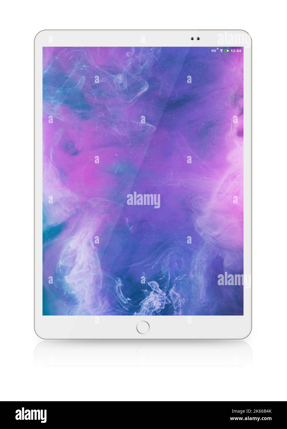 Digital Tablet Gerät Bildschirm Gadget lila Bildschirm Stockfoto