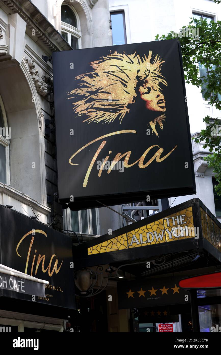 Allgemeine Ansichten von Tina the Musical im Aldwych Theatre in London, Großbritannien. Stockfoto