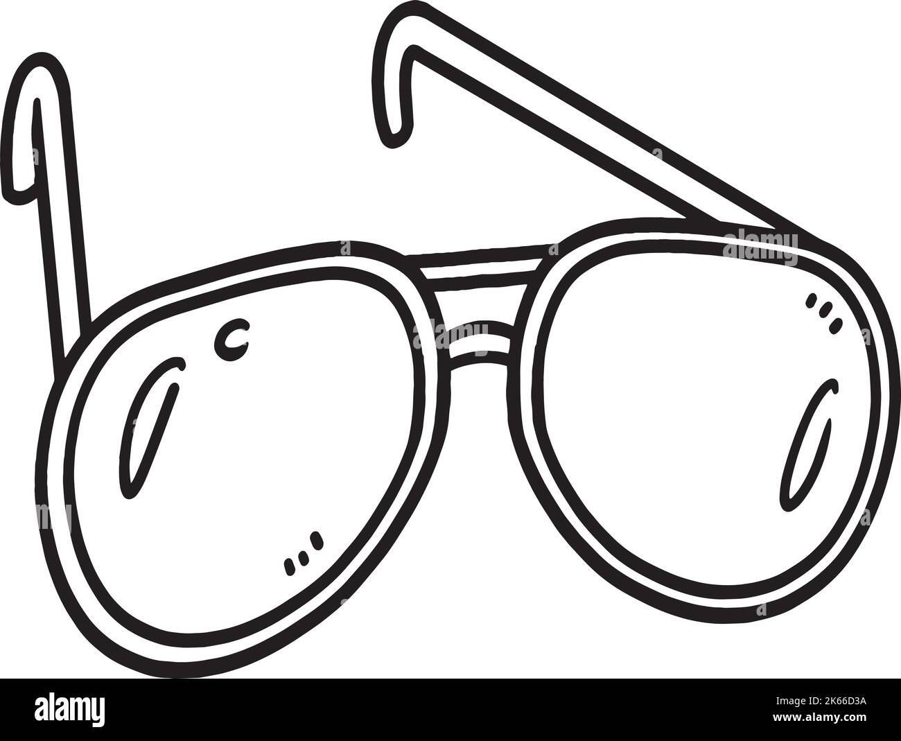 Sonnenbrillen isoliert Malseite für Kinder Stock Vektor