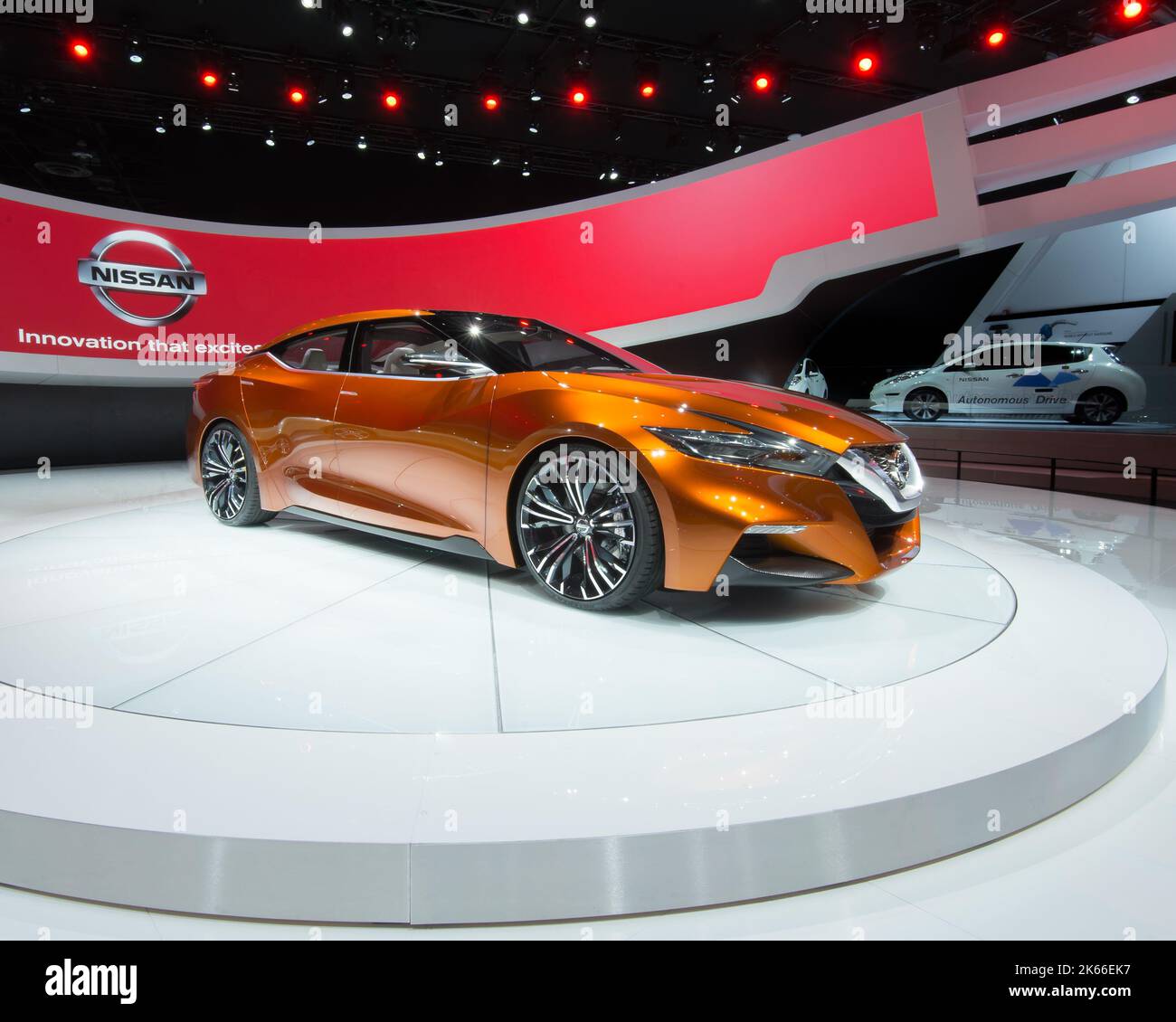 DETROIT, MI/USA - JANUAR 15: Ein Nissan Sports Sedan Konzeptfahrzeug auf der North American International Auto Show (NAIAS). Stockfoto