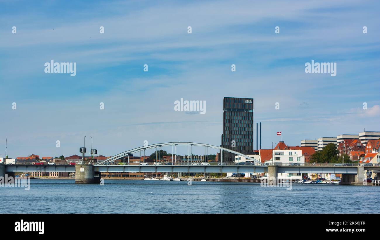 Blick auf das Wasser in Sonderborg Dan. S nderborg , Stadt im Süden Dänemarks Stockfoto