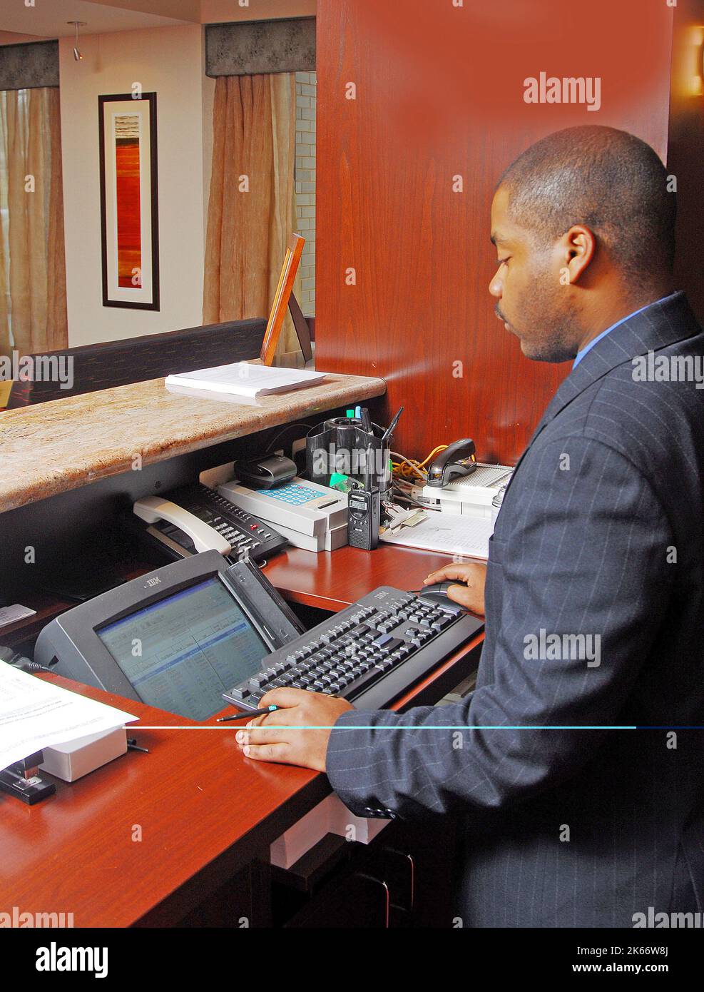 Angestellte im Hotel, Motel und Resort Stockfoto