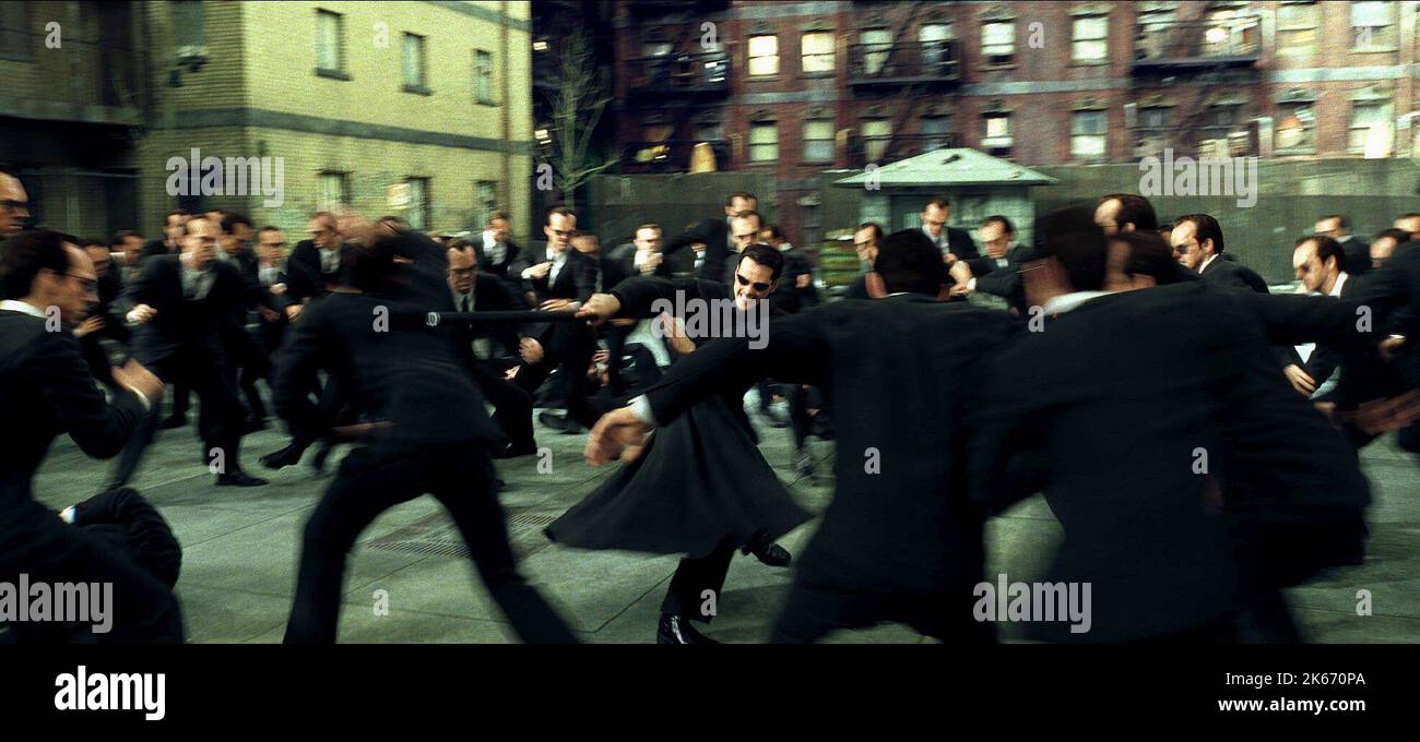 KEANU REEVES, Hugo Weaving, DIE MATRIX RELOADED, 2003 Stockfoto