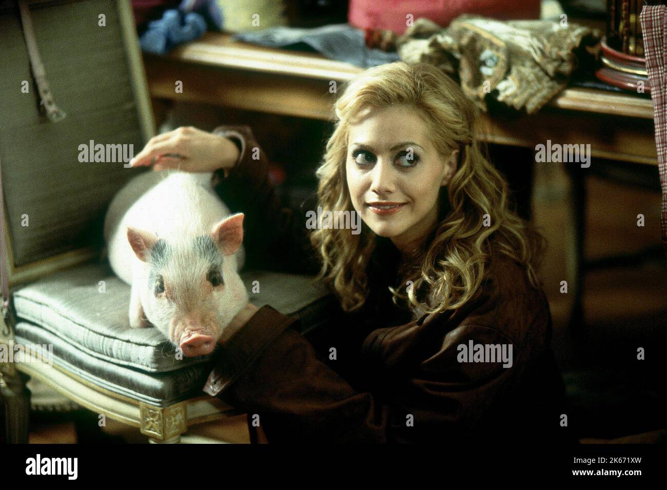BRITTANY MURPHY MIT SCHWEIN, UPTOWN MÄDCHEN, 2003 Stockfoto