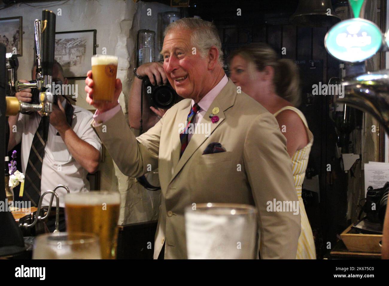 Prinz Charles besucht Nordwales Stockfoto